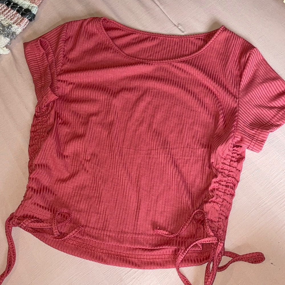 SHEIN Side Tie Crop stop T-Shirt